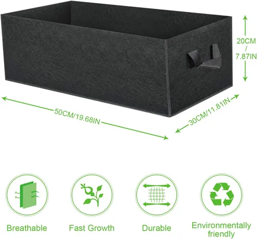 Vista 3 de ANGELIOX Paquete de 3 bolsas de cultivo de 8 galones, cama de jardín de tela no tejida gruesa de 10.58 oz, macetas cuadradas de 30 L con asas