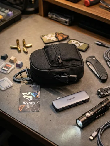 Vista 3 de WYNEX Bolsa Táctica Compacta EDC, Organizador de Bolsas con Bolsillo de Cremallera Utilitario, Bolsas Pequeñas, Accesorios, Mini Monedero, Llavero
