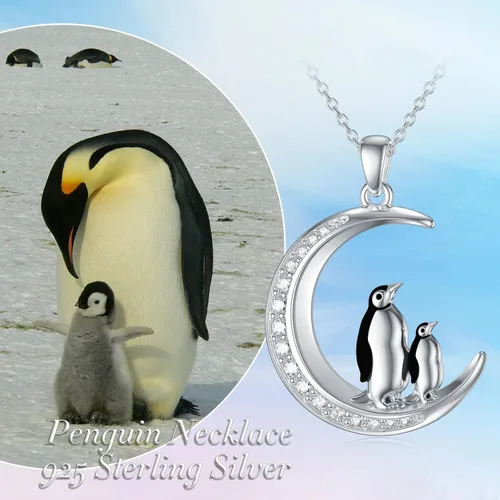 Vista 2 de TOUPOP Sterling Silver Necklaces Animal Jewelry for Women ButterflyCatDogBeeElephantRabbitPenguinHorseSnakePhoenix Jewelry Necklace Gifts for Women