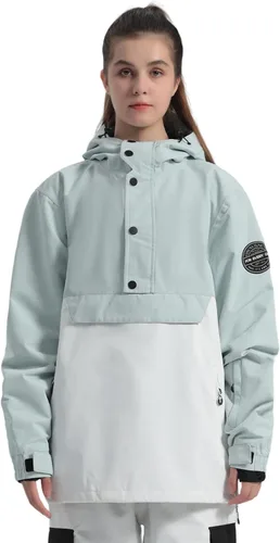 Vista 12 de GSOU SNOW - Chaqueta de esquí para mujer, abrigo de nieve, impermeable, cortavientos, chaqueta de snowboard, aislada, cálida, para invierno