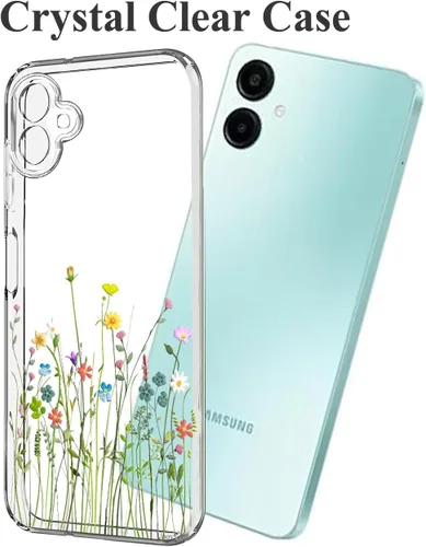 Vista 3 de Unov Funda diseñada para Galaxy A06 4G, funda transparente con [patrón antideslizante en relieve], protección delgada a prueba de golpes