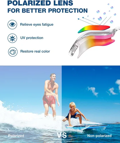 Vista 3 de ZIONOR G1MINI MIX - Gafas de natación para niños, con bloques de color, polarizados, sin fugas, antiniebla, para niños (3-14)