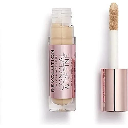 Vista 12 de Revolution, Corrector Conceal & Define, Cobertura Completa y Ligero, Acabado Mate de Larga Duración, Vegano y Libre de Crueldad, C1 Tonos de Piel