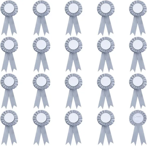 Vista 10 de CRASPIRE 20 cintas de premio en blanco para primer lugar, color azul, 6.1 x 2.9 pulgadas, redondas, planas, ganadoras, victorias, reconocimiento