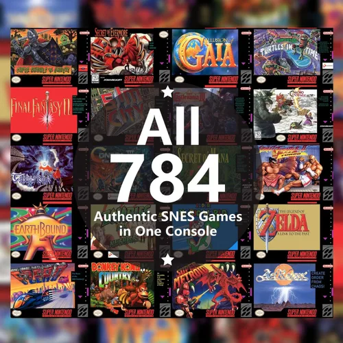 Vista 3 de Lenpos Video Game Console SNES Classic Edition System TF card inclues 785 Official Super NES Games, HDMI Output, SaveLoad Function