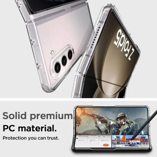 Vista 5 de AICase Funda protectora transparente para Samsung Galaxy Z Fold 5, [anti-amarillo] Slim Fit transparente Hard PC Funda protectora para Samsung Fold