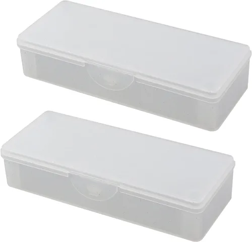 Vista 10 de 4 contenedores de almacenamiento rectangulares transparentes (azul)