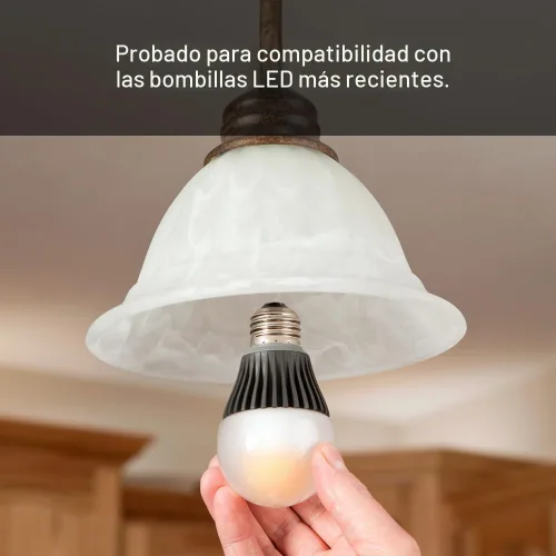 Vista 6 de Leviton Regulador de luz enchufable de mesa para bombillas LED regulables, halógenas e incandescentes, TBL03-10E, negro