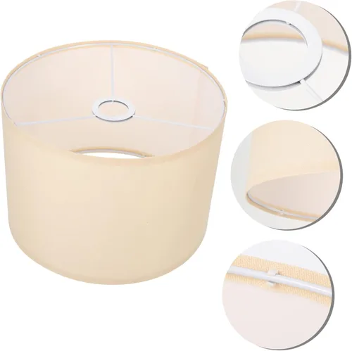 Vista 3 de Uonlytech Elegante pantalla de lino beige de repuesto para lámpara de pie de lino, pantalla de escritorio, fácil de instalar, clips extraíbles