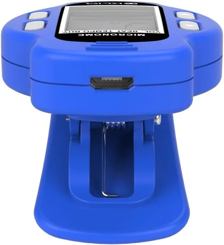 Vista 8 de KLIQ MicroNome - Mini metrónomo digital recargable - con altavoz (volumen digital, ajuste de ritmo y tempo) diseñado para su uso con piano, Azul
