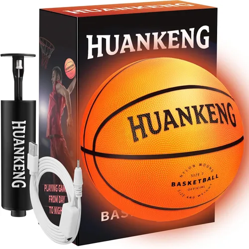 Vista 7 de HuanKeng Upgrade Rechargeable Glow in The Dark Ball Toys Birthday Gifts for 6 7 8 9 10 11 12 13 14 15 Year Old Boys, Sports and Outdoors Light Up