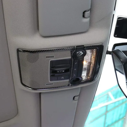 Vista 4 de Pegatinas de marco de luz de lectura de techo de fibra de carbono suave para BMW X5 E70 X6 E71 2008-2013 (fila delantera)