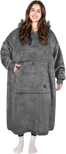 Vista 50 de Tirrinia - Sudadera con capucha de gran tamaño, manta de sherpa cómoda, reversible, gigante, para adultos, hombres, mujeres, adolescentes, esposa