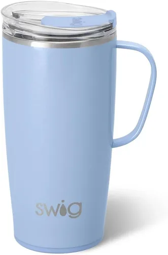 Vista 16 de Swig Life - Taza de viaje de 18 onzas, vaso con aislamiento con asa y tapa, apto para portavasos, apto para lavavajillas, de acero inoxidable, taza