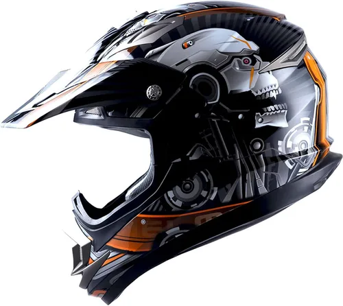 Vista 22 de 1Storm Casco de motocross para adultos, todoterreno, MX, BMX, ATV, motocross, mecánico, HGXP14B, fibra de carbono, negro, HGXP14B