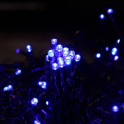 Vista 4 de Luces solares de Navidad para exteriores, 33 pies, 100 luces LED solares de hadas, 8 modos, luces de Navidad impermeables para jardín, patio, hogar