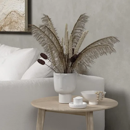 Vista 5 de Macetas para plantas de interior – Macetas altas de cerámica de riego automático de 7 pulgadas, maceta blanca mate con drenaje y maceta