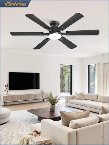 Vista 7 de Fanbulous Ventilador de techo empotrado de 52 pulgadas con luces regulables Negro
