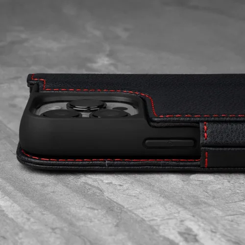 Vista 5 de TORRO Funda compatible con iPhone 13 Pro Max – Funda de piel premium tipo cartera con soporte y ranuras para tarjetas (negro)