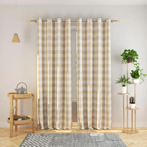 Vista 95 de Cortinas de 24 pulgadas de largo con diseño Buffalo Check Gingham Plaid para ventanas de cocina y baño, tratamiento para ventanas con 2 paneles