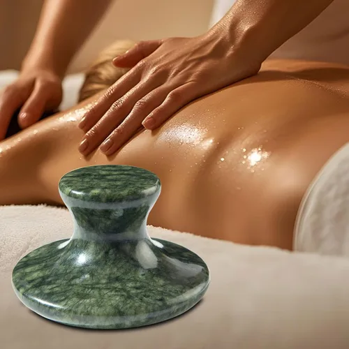 Vista 2 de gemshan Piedra de masaje, rocas calientes naturales de 3.5 pulgadas, herramienta de masaje corporal Gua Sha para masaje de celulitis, drenaje