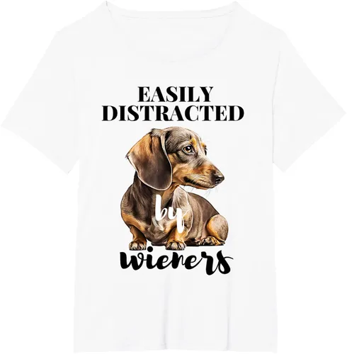 Vista 58 de Easy Distracted By Wieners Dachshund - Camiseta divertida para perro Weiner, Azul
