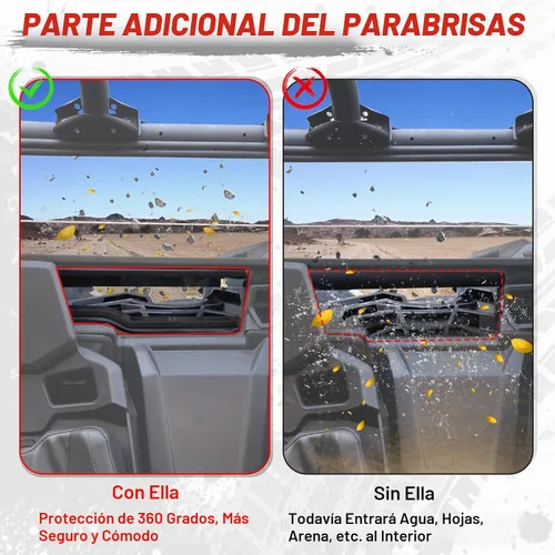 Vista 2 de StarknightMT Parabrisas trasero X3, parabrisas de ventana trasera X3 compatible con Can Am Maverick X3 y X3 Max 2017-2025