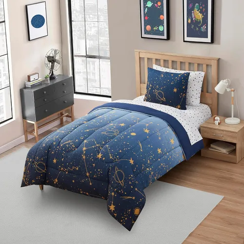 Vista 43 de Juego de edredón con diseño de baloncesto tamaño individual – Ropa de cama en una bolsa con sábanas, fundas de almohada y fundas decorativas