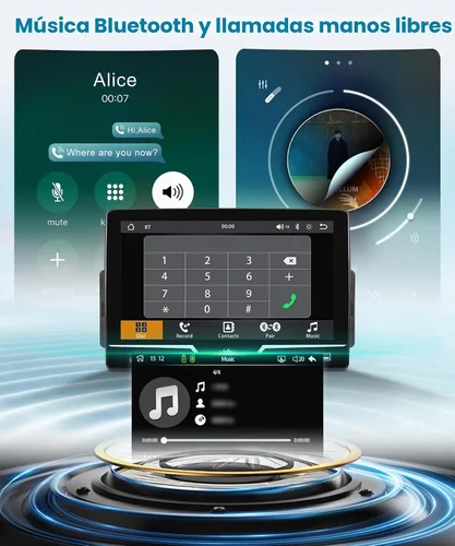 Vista 4 de Estéreo de automóvil de un solo DIN con cable Carplay Android Auto, Sellrich de 7 pulgadas, pantalla táctil, Bluetooth, radio para automóvil