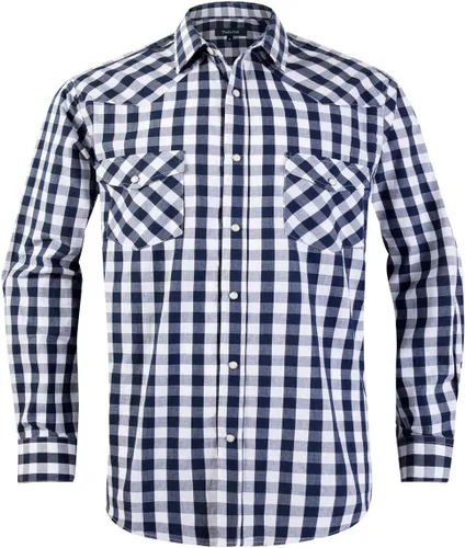 Vista 8 de Men's Western Cowboy Shirts-Long Sleeve Snap Button Plaid Shirt, Regular Fit Cotton Casual Shirt