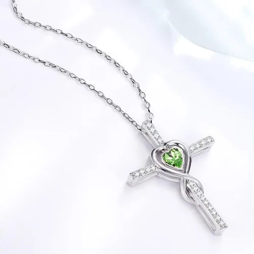 Vista 8 de Dorella Collar de infinito de amor para ella, regalos de cumpleaños, esposa, mamá, plata de ley 925, piedra natal de junio, joyería de perlas