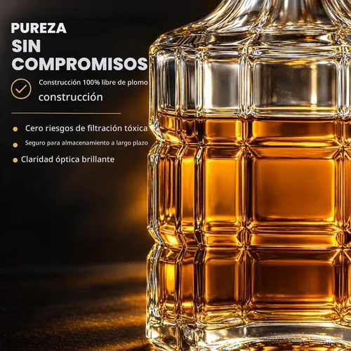 Vista 6 de Decantador de Whisky para Licor Escocés Bourbon o Vino - 25.4 fl oz