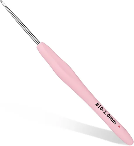 Vista 13 de SHWAKK Gancho de ganchillo pequeño, gancho ergonómico de encaje de 0.020 in, agujas de ganchillo pequeñas para manos artríticas, agujas de tejer