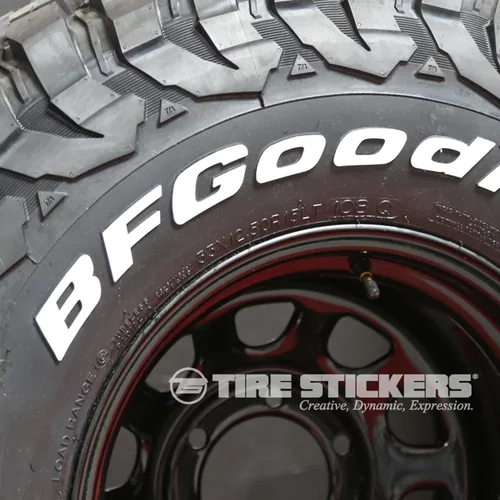 Vista 2 de Tire Stickers - BFGoodrich - Letras de neumáticos para neumáticos KO2 - Accesorio adicional para neumáticos - Blanco 30/9.5/15-8