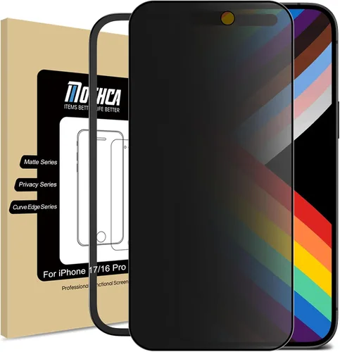 Vista 9 de Mothca Protector de pantalla mate de privacidad para iPhone 14 Pro Max de 6.7 pulgadas con pegatina de alineación, vidrio templado antiespía