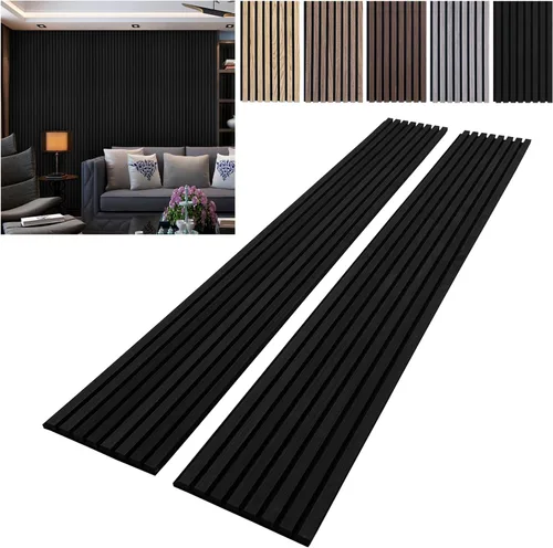Vista 10 de YLL YLL Paneles de Pared de Madera YLL YLL Paneles de Pared Acústicos para Decoración de Pared Interior Dos 94.68" x 12.79" Panelado de Listones