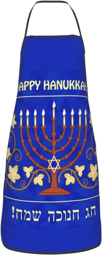 Vista 14 de Delantal de Hanukkah feliz ajustable para cocinar, babero de cocina para cocinar