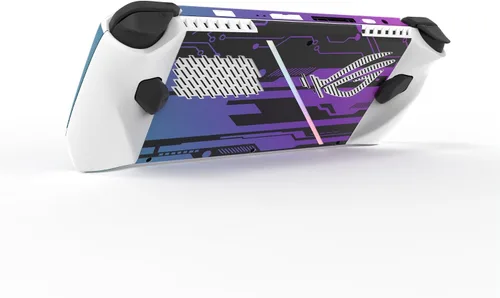 Vista 5 de PlayVital Juego de 2 calcomanías protectoras para ROG Ally, calcomanías personalizadas de vinilo para consola de juegos portátil ROG Ally, neón