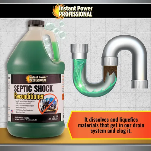 Vista 7 de Instant Power Reacondicionador de choque séptico, tratamiento de tanque séptico, limpiador de drenaje, removedor de obstrucciones líquido