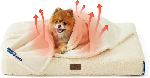 Vista 69 de Bedsure - Mantas impermeables para perros pequeños - Manta de felpa de sherpa con impresión suave lavable para perros y gatos, protector de muebles