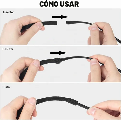 Vista 4 de Paquete de 10 correas ajustables para lentes alrededor del cuello, cordón universal para gafas, cadena para gafas de sol, cordón retenedor de gafas