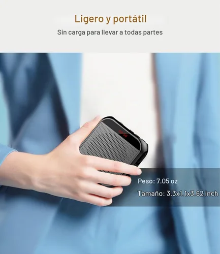 Vista 8 de Amplificador de voz con micrófono inalámbrico de solapa, micrófono personal para profesores para aula, megáfono portátil, sistema de auriculares