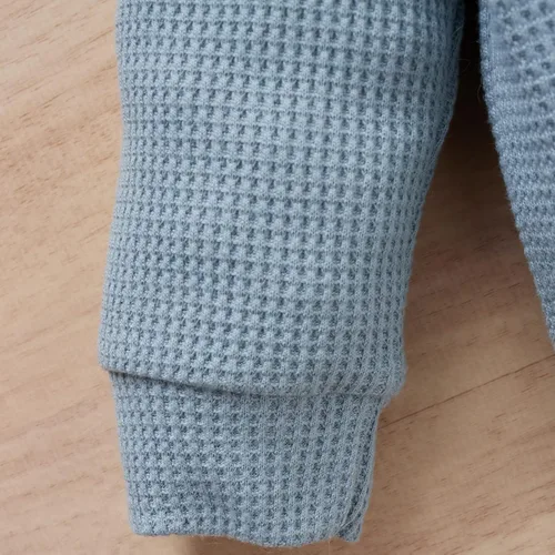 Vista 3 de Conjunto de 2 piezas acanalado de manga larga para bebé recién nacido, para otoño e invierno, conjunto de 2 piezas