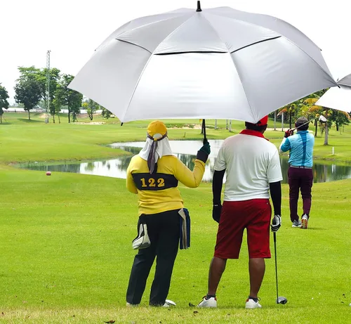 Vista 7 de G4Free Paraguas enorme de golf con protección UV, apertura automática, resistente al viento, paraguas de gran tamaño, extra grande, ventilado, doble