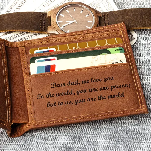 Vista 5 de awofer Cartera personalizada personalizada cartera grabada para hombres cartera de fotos
