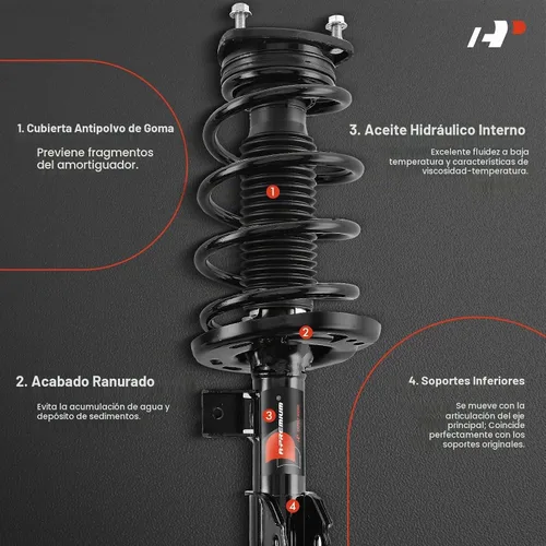 Vista 3 de A-Premium Par delantero (2) conjunto completo de puntal y resorte helicoidal compatible con Mazda 6 2014 2015 2016 2017, lado del conductor