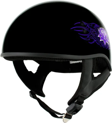 Vista 22 de Hot Leathers Avanzado Moto DOT Skull Cap Classic Half Cascos Biker HLD HLT