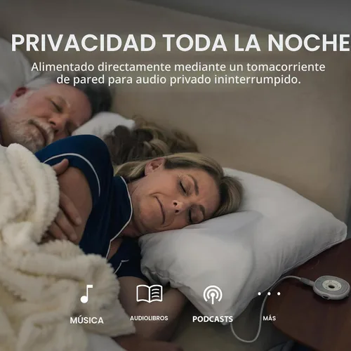 Vista 2 de Avantree Slumber - Altavoz de almohada para dormir, audio privado con ruido blanco incorporado, soporte Bluetooth y AUX, control de volumen