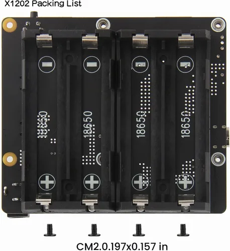 Vista 7 de Geekworm X1202 5V UPS placa de expansión para Raspberry Pi 5, entrada ancha