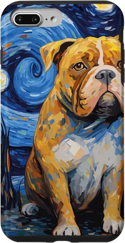 Vista 12 de Funda para iPhone 16 American Bully Starry Night para perro, mamá, perro, papá